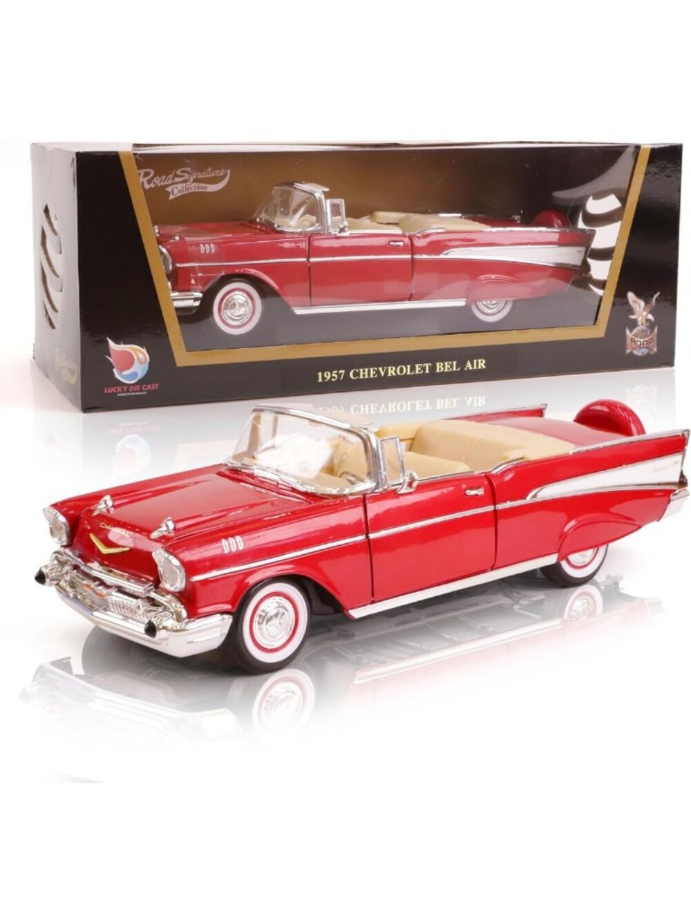 Classic 1957 Convertible Diecast Model - Working Doors & Hood, Alloy Car Gift